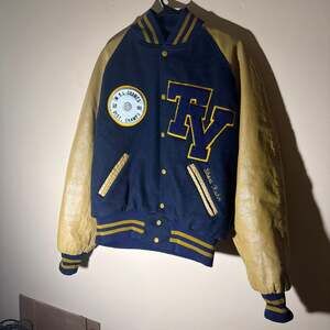 Vintage Teays Valley Varsity Wool and Leather Letterman Jacket